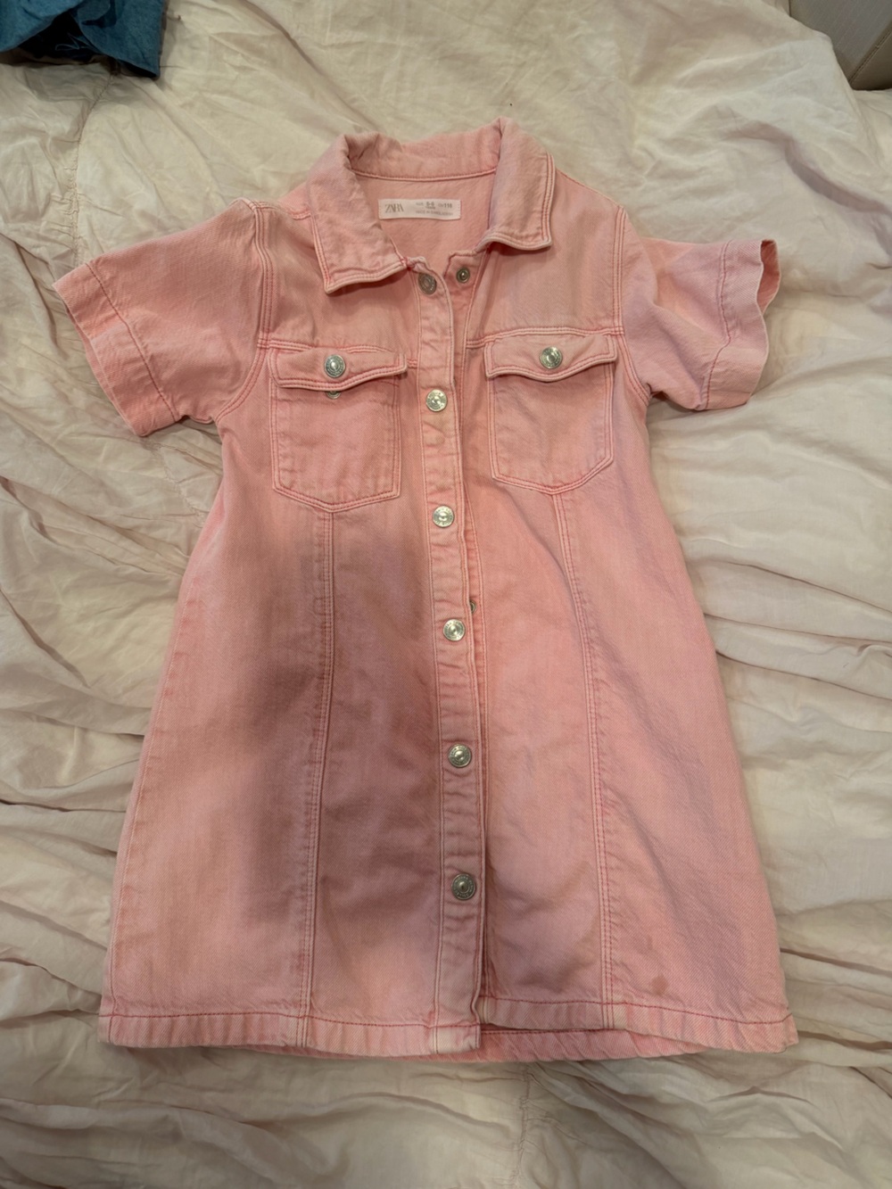 Kids Pink Denim Dress
